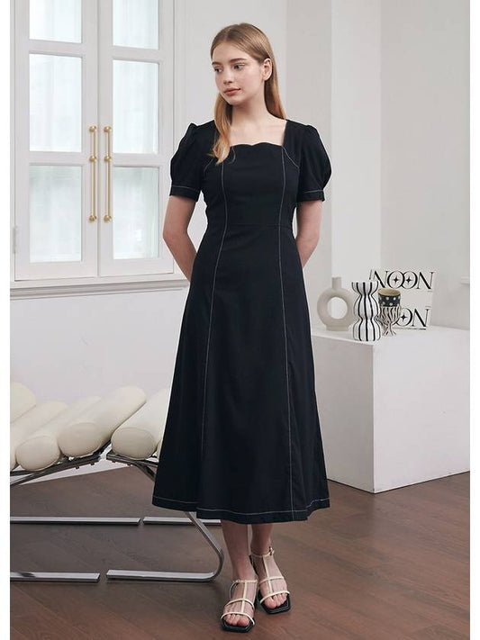 Iris stitch long dress black - MICANE - BALAAN 2