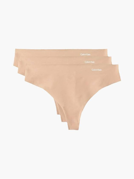 CK Women s Panties Set Seamless Thongs 3 Pack Skin Beige - CALVIN KLEIN - BALAAN 1