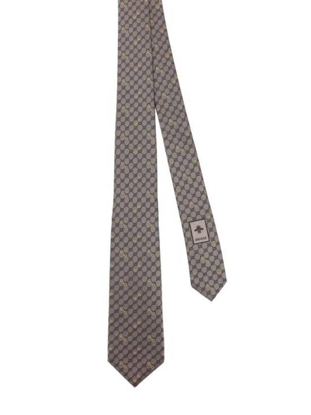 GG Horsebit Embroidery Silk Jacquard Tie Brown - GUCCI - BALAAN 3