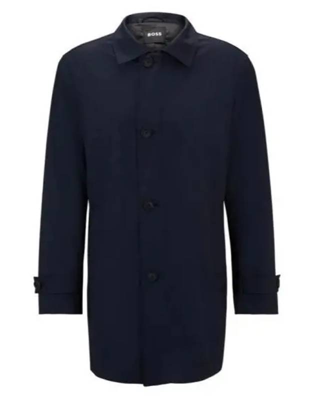 Waterproof Wool Blend Single Coat Blue - HUGO BOSS - BALAAN 2