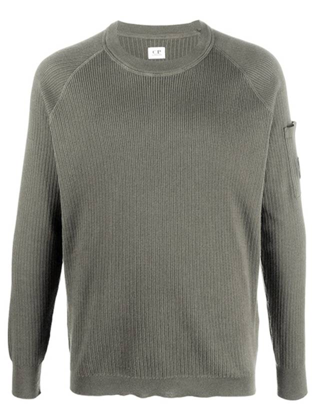 CP Company 12CMKN146A 004037A 322 Lens Wappen Pocket Round Knit Khaki Gray Men’s Knit TJ - CP COMPANY - BALAAN 1