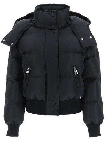 short hood padded black - ALEXANDER MCQUEEN - BALAAN.