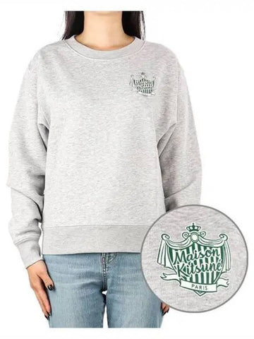 Women s Logo Comfort Sweatshirt KW00330KM0027 LIGHT GRAY MELANGE 271944 - MAISON KITSUNE - BALAAN 1