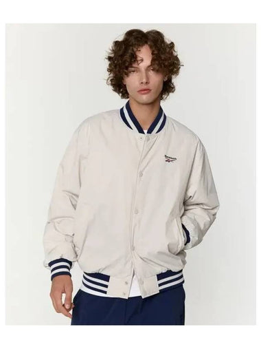 New Basic Varsity Jacket Beige - REEBOK - BALAAN 1