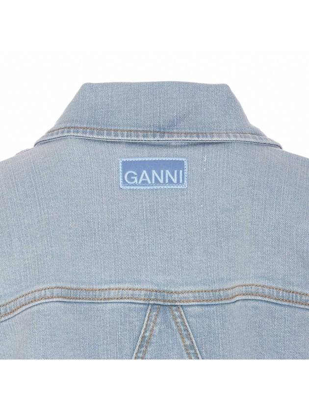 Cropped Denim Jacket Light Blue - GANNI - BALAAN 4