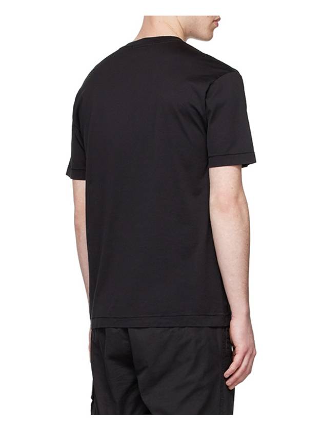 Logo Patch Short Sleeves T-Shirt Black - STONE ISLAND - BALAAN 4