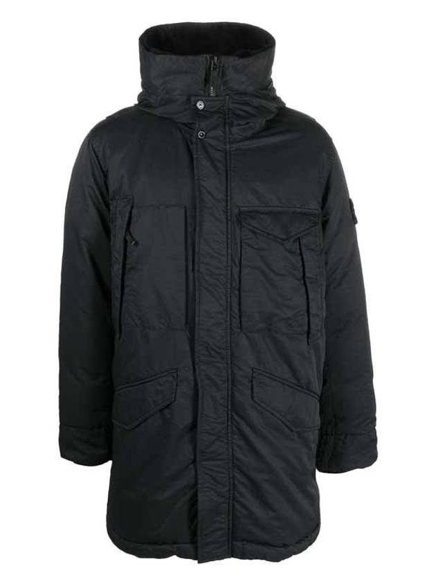 Opaque Nyoln Twill Down Parka Black - STONE ISLAND - BALAAN 2