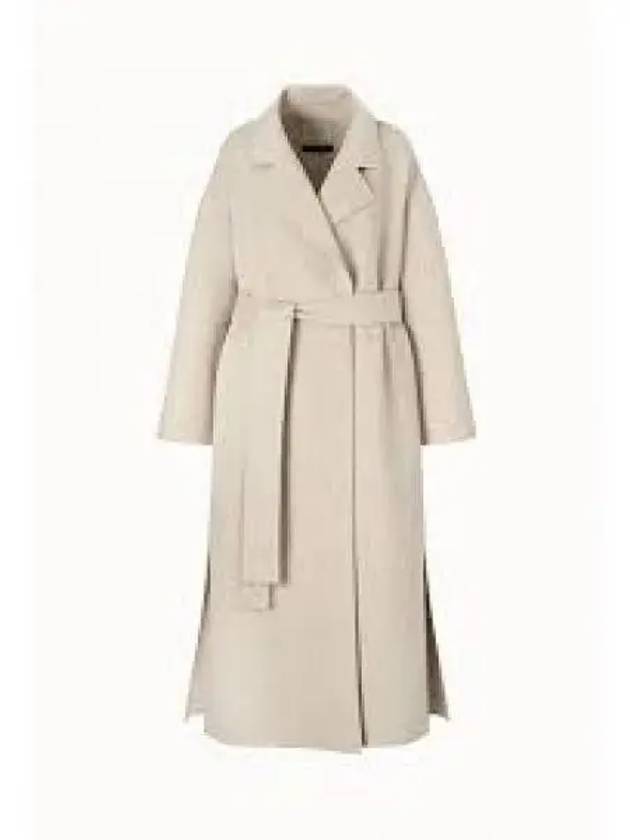 Women's Olivia Wool Belted Single Coat Ecru - S MAX MARA - BALAAN 2