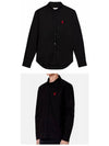 Heart Logo Long Sleeve Shirt Black - AMI - BALAAN 5