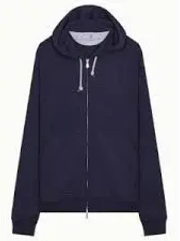 Tech Cotton Zip-Up Hoodie Navy - BRUNELLO CUCINELLI - BALAAN 2