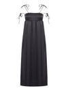 Double Satin String Long Dress Black - GANNI - BALAAN 1