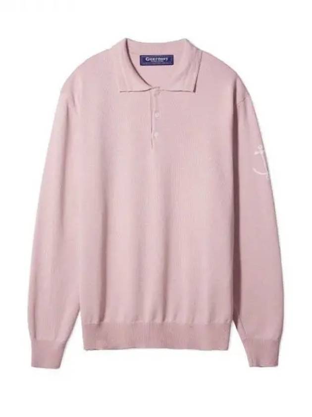 Cotton long sleeve collar knit dusty pink domestic product GPCX23031385496 - GUERNSEY WOOLLENS - BALAAN 1