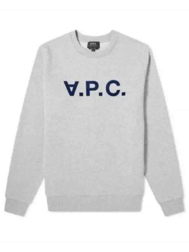 Men's VPC Logo Print Crew Neck Sweatshirt Grey - A.P.C. - BALAAN 2