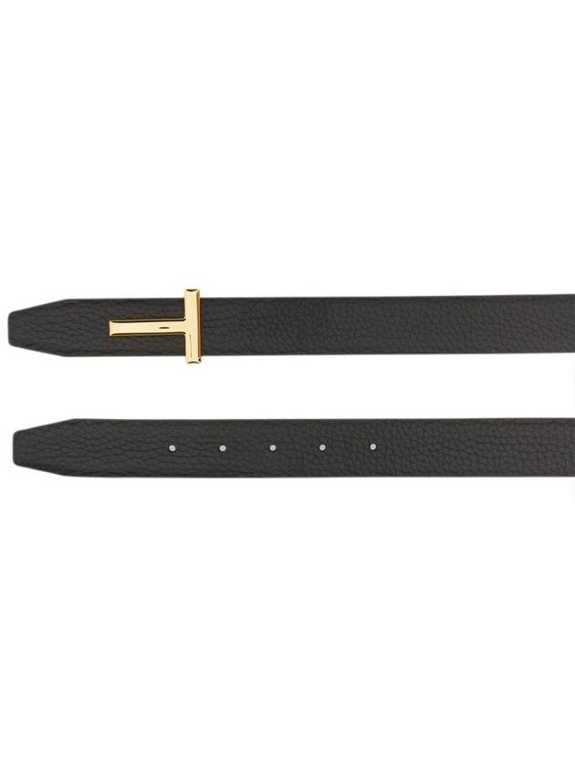 Women's Logo Gold Reversible Leather Belt Black - TOM FORD - BALAAN 9