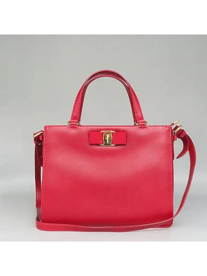 Ferragamo 21 E298 Red Gancini Gold Logo Tracy Tote Bag Shoulder Strap 2WAY - SALVATORE FERRAGAMO - BALAAN 2