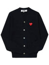 P1N008 1 PLAY Play Red Heart Waffen Men's Cardigan - COMME DES GARCONS - BALAAN 4