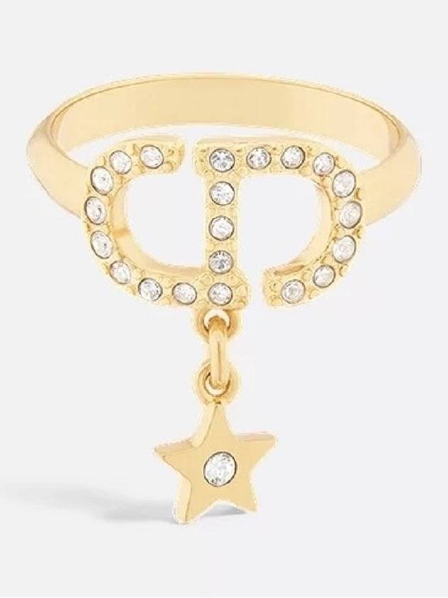 Petit CD Lucky Charms Ring Gold Finish Metal - DIOR - BALAAN 4