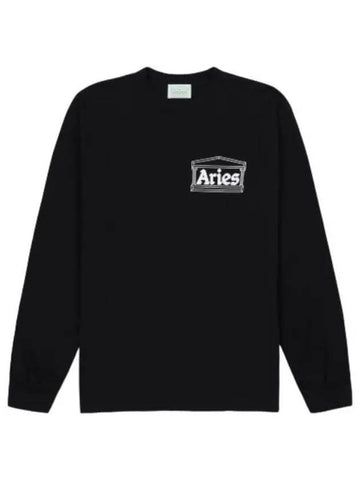 Aries Temple T Shirt Black Long Sleeve - ARIES - BALAAN 1