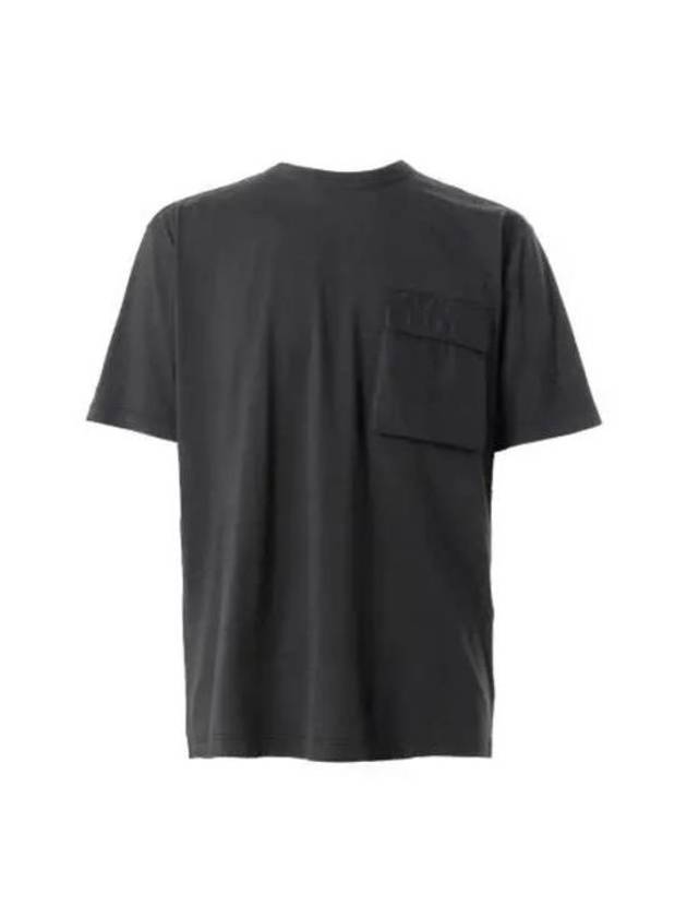 Back Logo Organic Cotton Short Sleeve T Shirt Black - STONE ISLAND - BALAAN 2