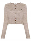 Bea ORB Embroidered Logo Crop Cardigan Grey - VIVIENNE WESTWOOD - BALAAN 2