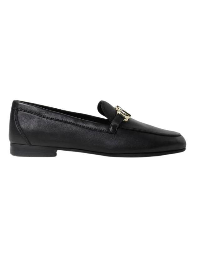 Logo Leather Loafers Black - LIU JO - BALAAN 1