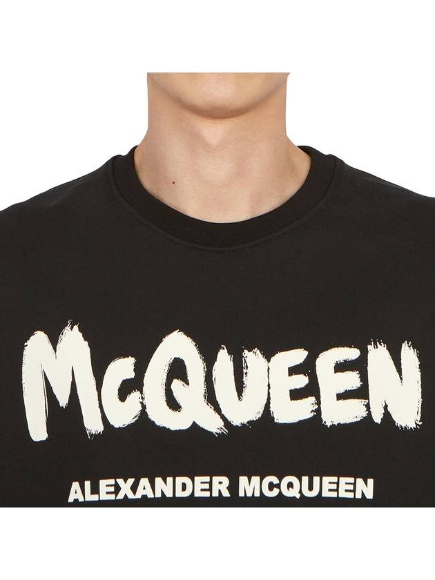 Graffiti Logo Sweatshirt Black - ALEXANDER MCQUEEN - BALAAN 7