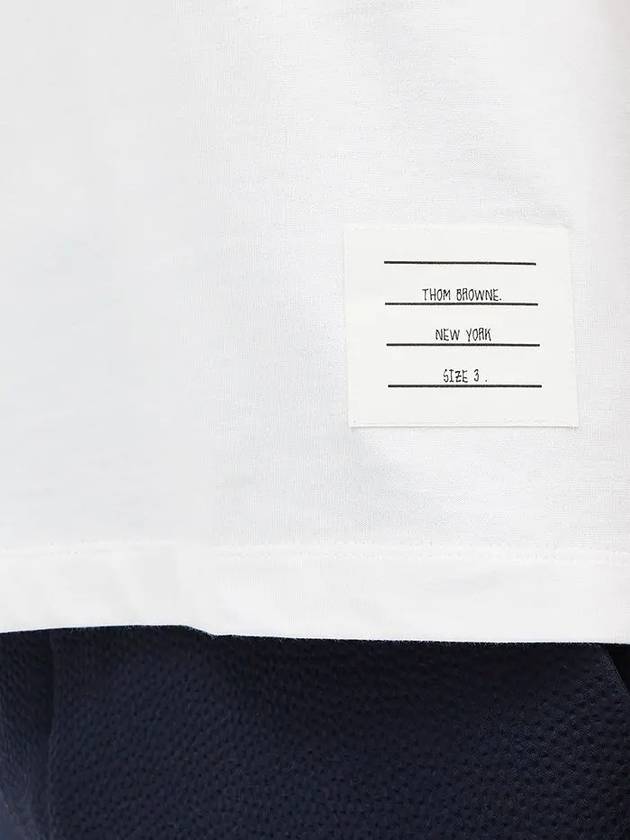 Side Slit Three Stripe Tab Short Sleeve Polo Shirt White - THOM BROWNE - BALAAN 6