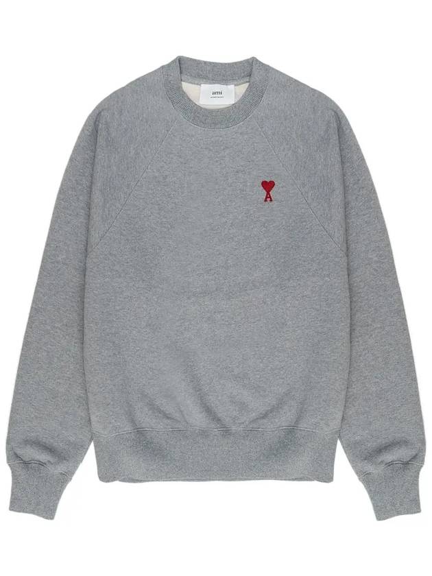 Small Heart Logo Sweatshirt Grey - AMI - BALAAN 3