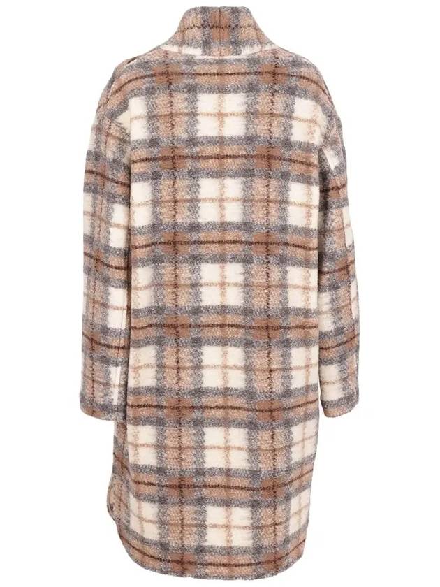 12Th Anniversary Gabriel Check Wool Single Coat Beige - ISABEL MARANT - BALAAN 4