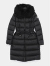 Boedic Patch Logo Belted Hooded Fur Women s Long Padding 1C00022 595FE 999 - MONCLER - BALAAN 3