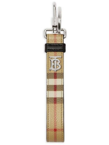 Monogram Motif Check Key Holder Beige - BURBERRY - BALAAN.