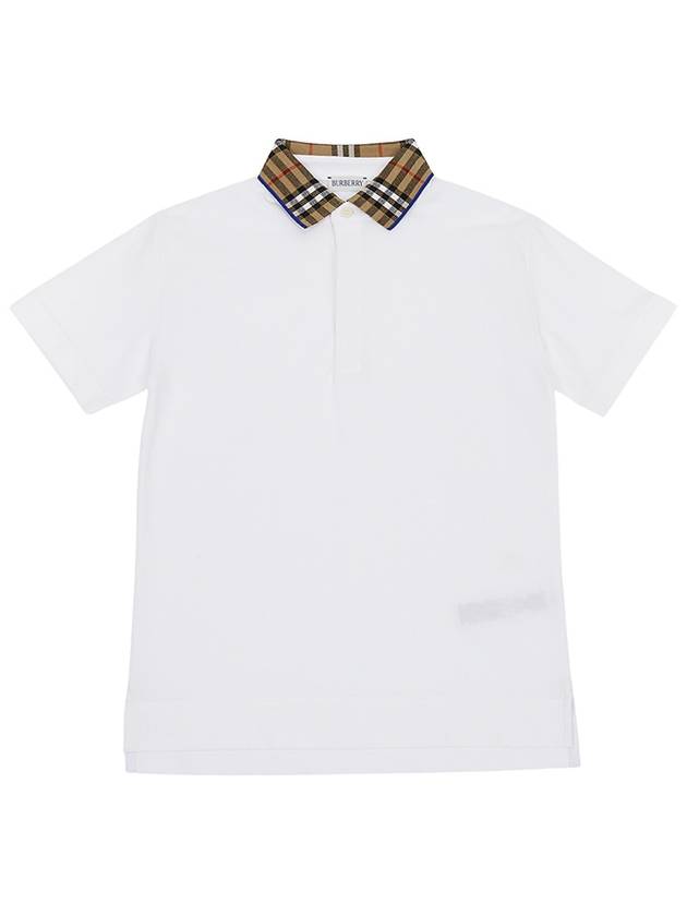 Kids check collar short sleeve t shirt JOHANE 8073160 A1464 Adults can wear - BURBERRY - BALAAN 1