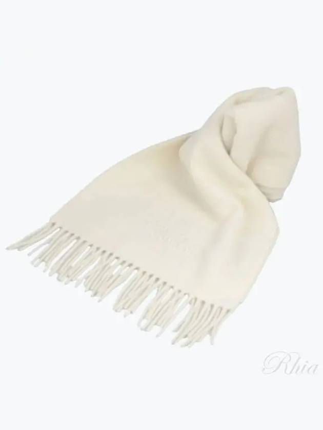 Logo Wool Fringe Muffler White - VIVIENNE WESTWOOD - BALAAN 2