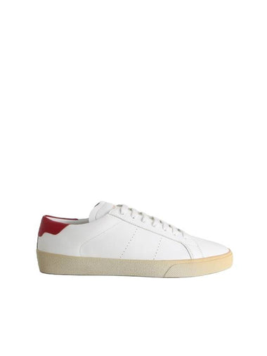 Court Logo Low Top Sneakers White Red - SAINT LAURENT - BALAAN 1