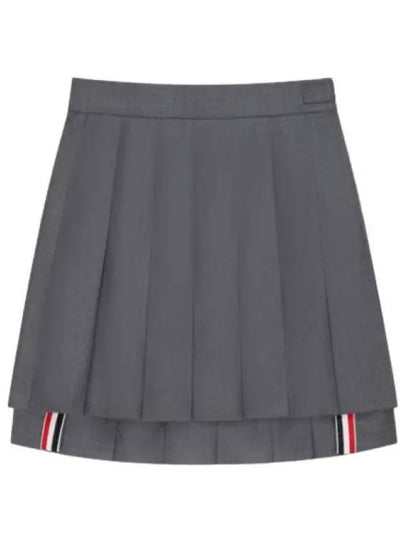 RMB Wool Mini Pleated Skirt Grey - THOM BROWNE - BALAAN 2