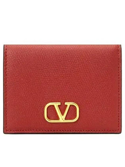 V Logo Half Wallet Red - VALENTINO - BALAAN 2