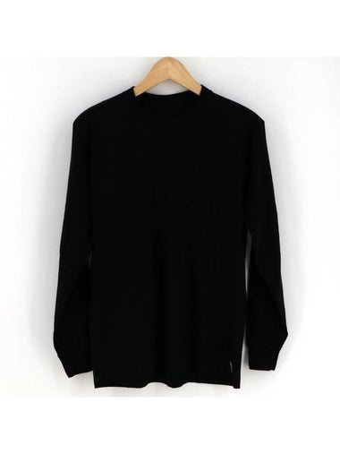 SPMRGOSN Unisex Basic Plain Round Long Sleeve Tee Black - SUPENER - BALAAN 1