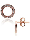 Sparkling Circle Stud Earrings Rose Gold - PANDORA - BALAAN 4