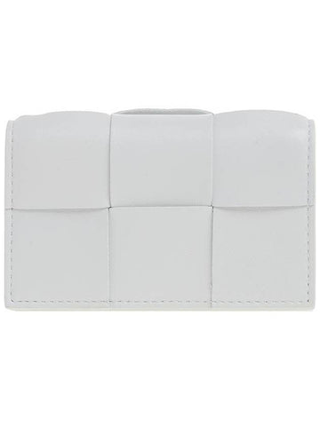 Intrecciato Flap Card Wallet Chalk - BOTTEGA VENETA - BALAAN 1