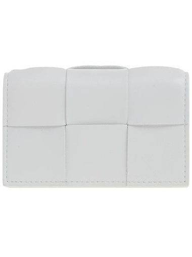 Intrecciato Flap Card Wallet Chalk - BOTTEGA VENETA - BALAAN 1