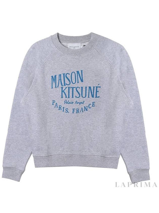 Cotton Palais Royal Vintage Logo Sweatshirt Grey - MAISON KITSUNE - BALAAN.