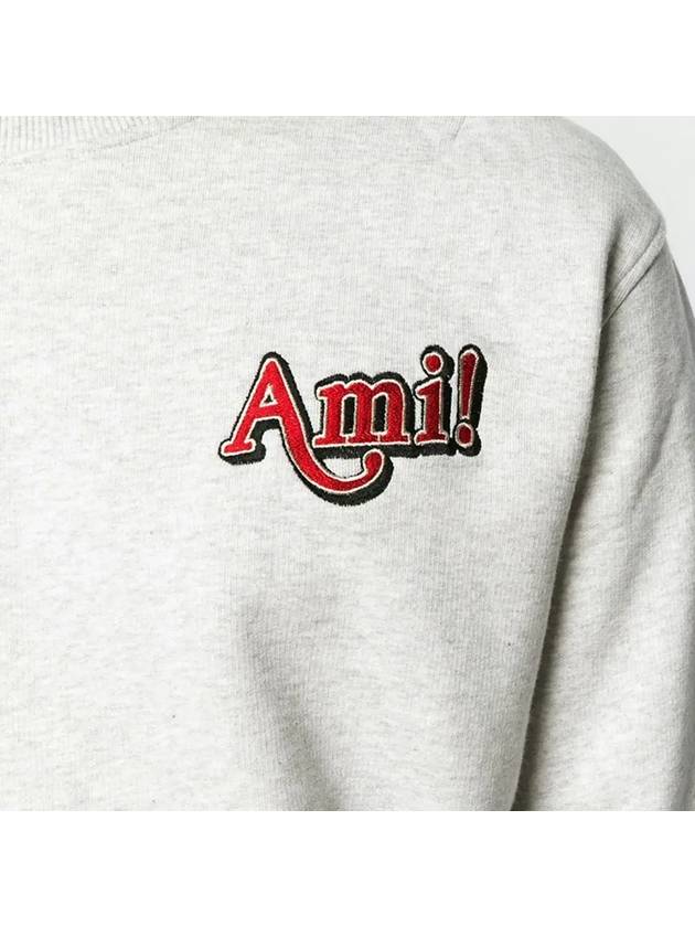 embroidery logo header sweatshirt gray - AMI - BALAAN 4