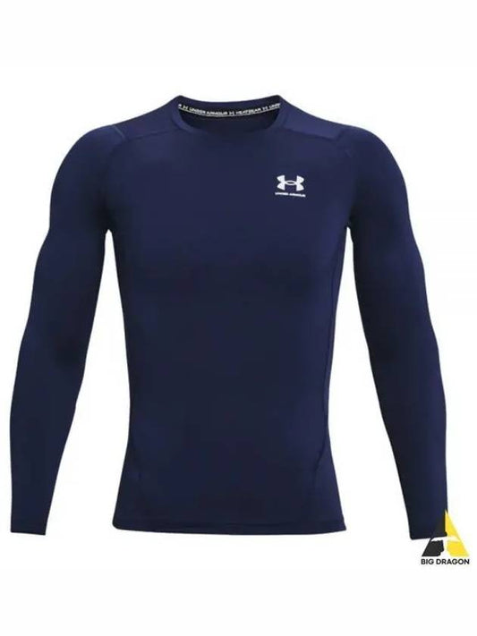 Men's Heat Gear Compression Long Sleeve T-Shirt Midnight Navy - UNDER ARMOUR - BALAAN 2