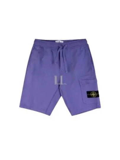 Cotton Fleece Cargo Bermuda Shorts Purple - STONE ISLAND - BALAAN 2