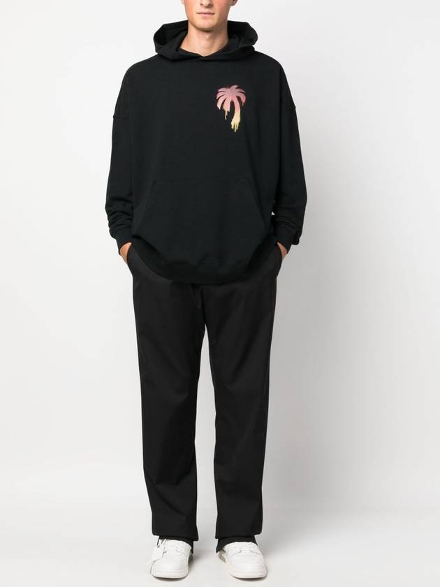 Embroidered Logo Drawstring Straight Pants Black - PALM ANGELS - BALAAN 4