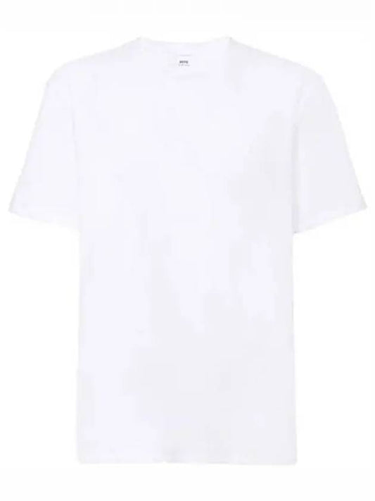 Heart Logo Cotton Short Sleeve T-Shirt White - AMI - BALAAN 2