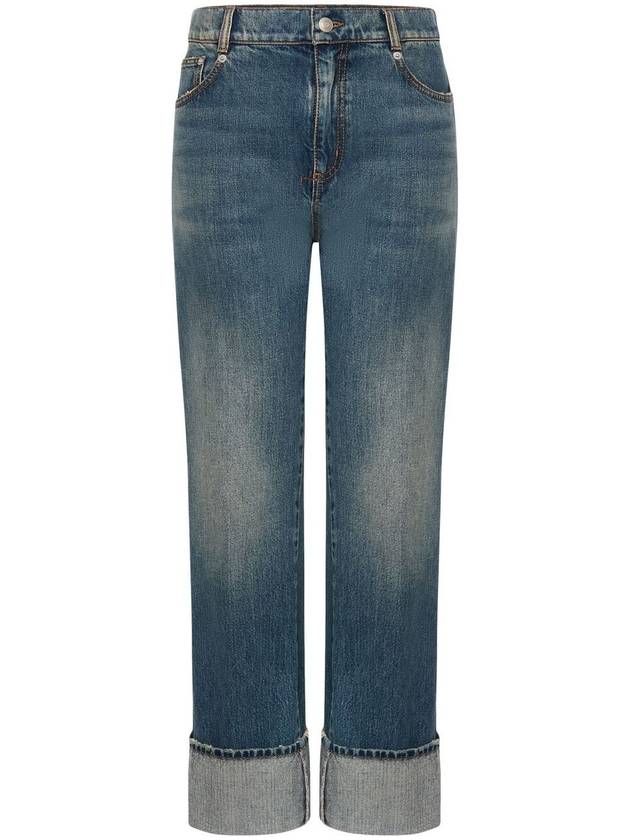 Women's Logo Straight Jeans Blue - ALEXANDER MCQUEEN - BALAAN 2