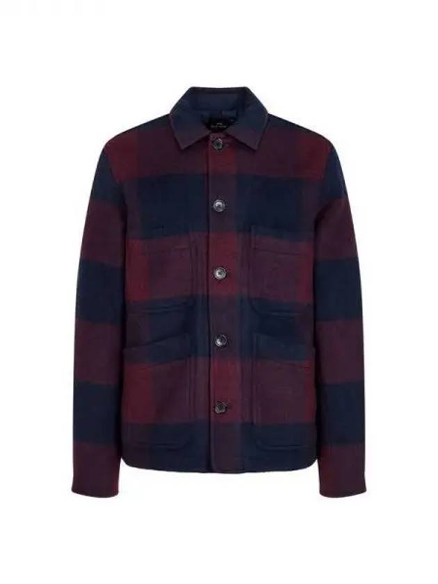 PS Check Wool Blend Chore Jacket Navy 271889 - PAUL SMITH - BALAAN 1