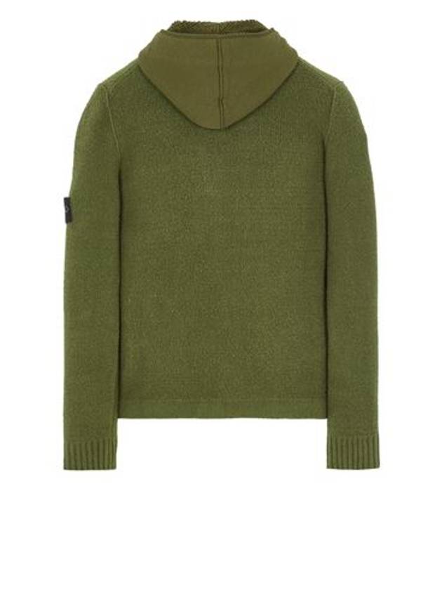 Waffen Patch Fleece Zip Up Hoodie Green - STONE ISLAND - BALAAN 3