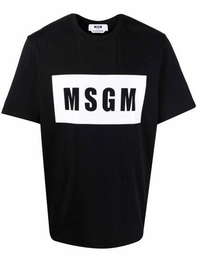 Box Logo Short Sleeve T-Shirt Black - MSGM - BALAAN 2